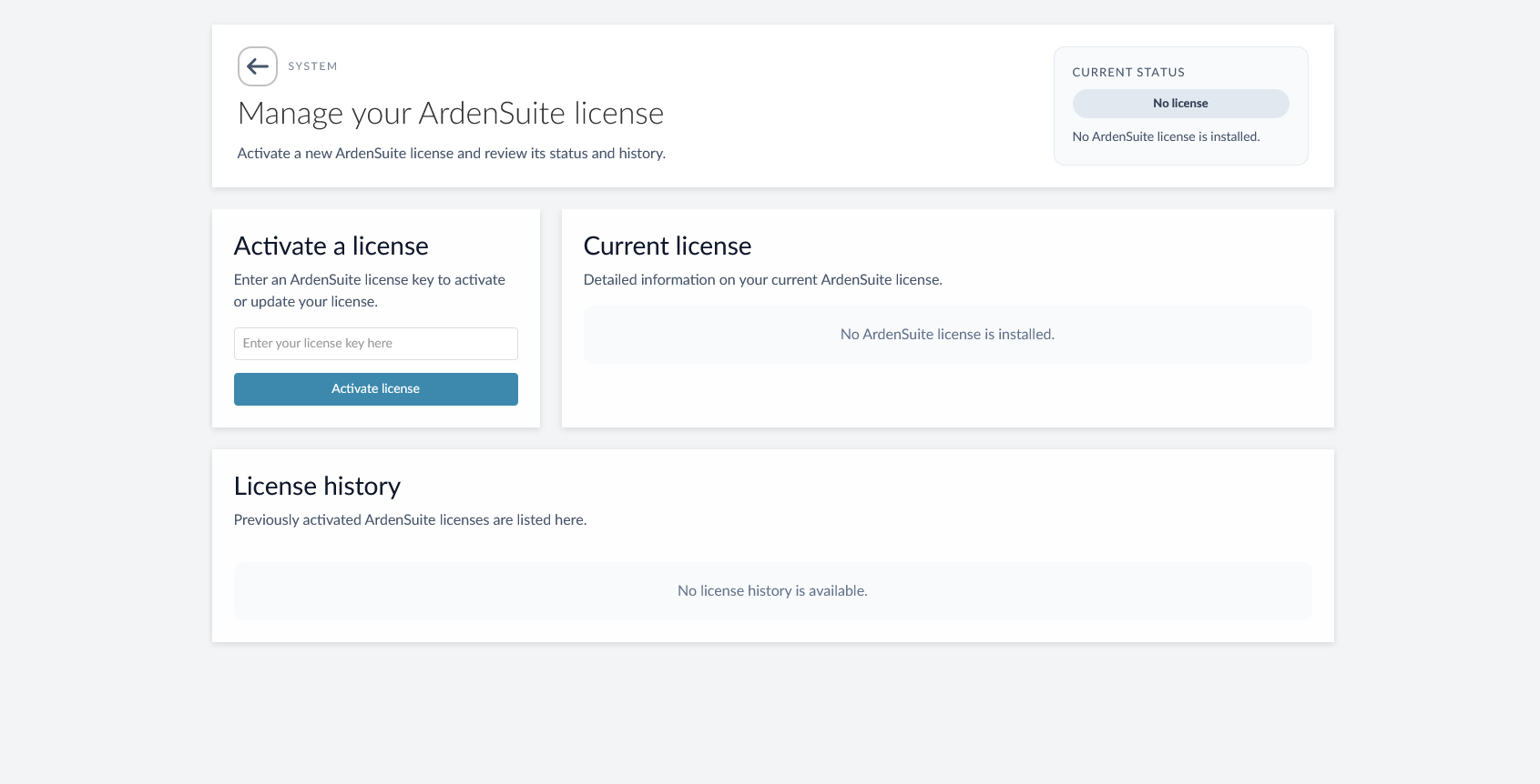 License Management with no license