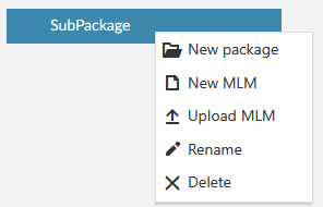 Package context menu