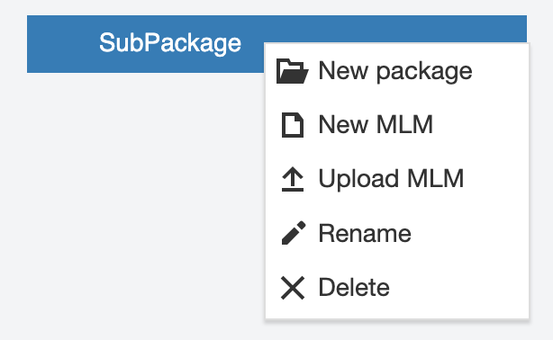 Package context menu