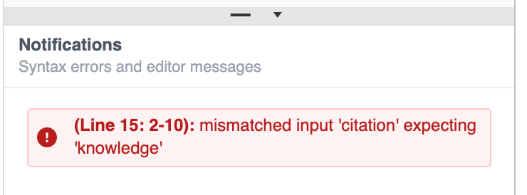 Syntax error in notifications